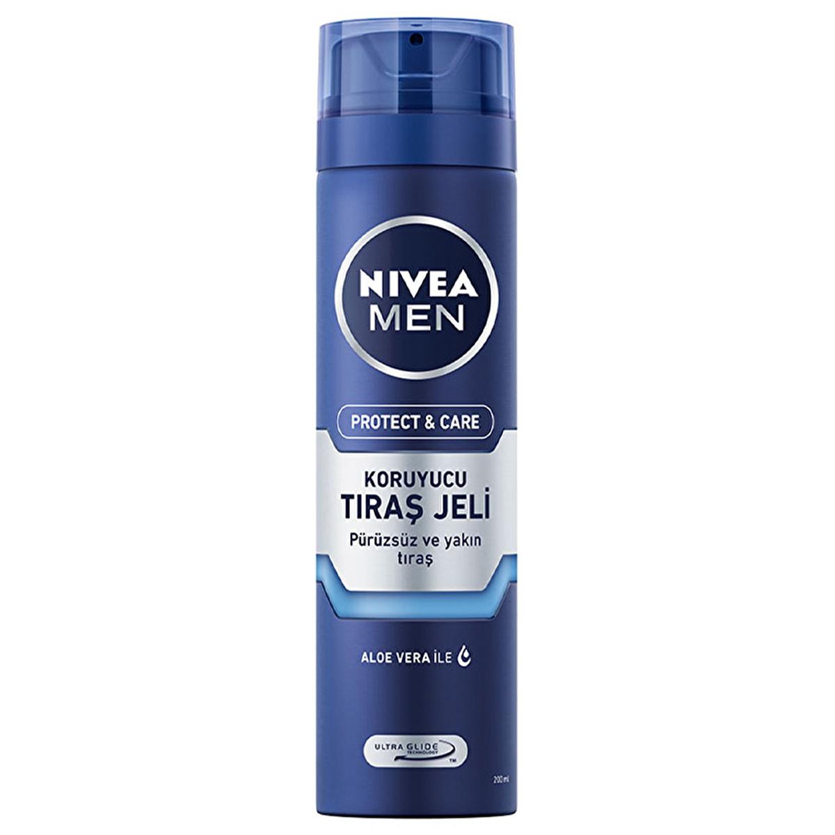 Nivea Men Protect & Care Shaving Gel for Dry Skin - 6.76 fl oz, Dermatologically Tested