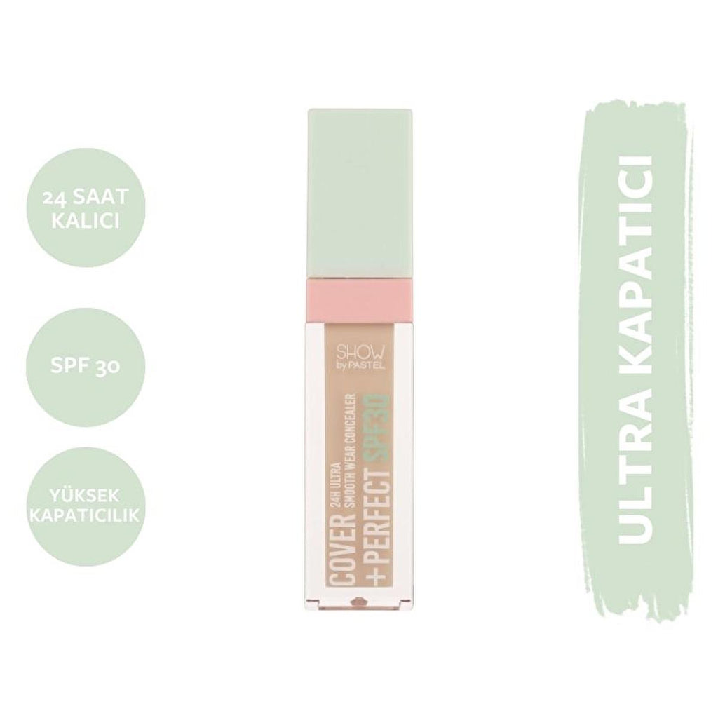 Show by Pastel Cover+Perfect Concealer SPF30 - High Coverage, Moisturizing, Long-Lasting Concealer for Flawless Finish
