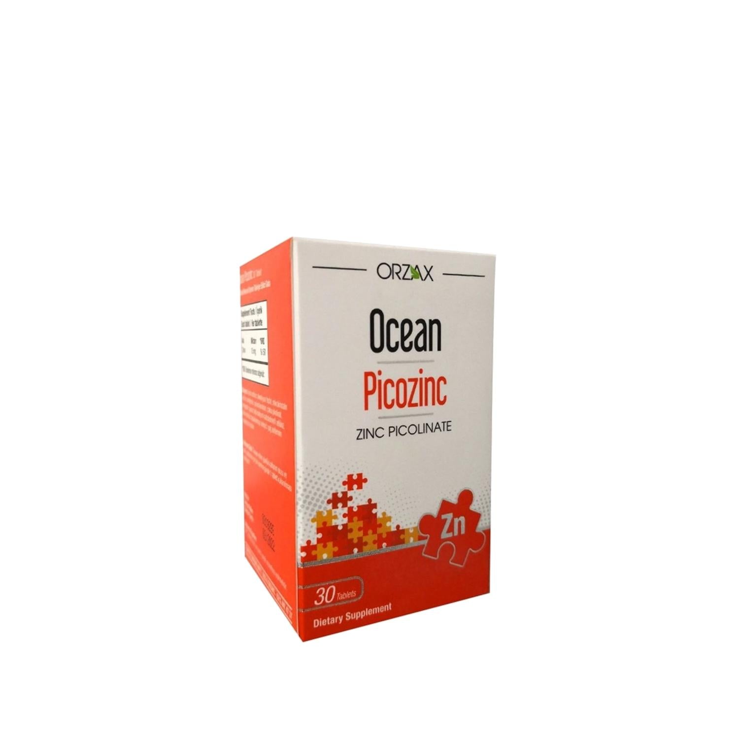 Orzax Ocean Picozinc Dietary Supplement - 30 Tablets for Immune System Support