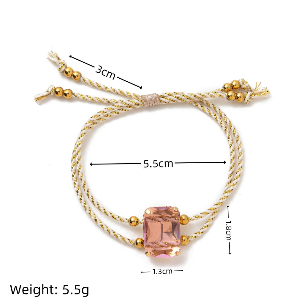 Shell Crystal Green Rice-bead Multi-layer Stacked Bracelet For Women