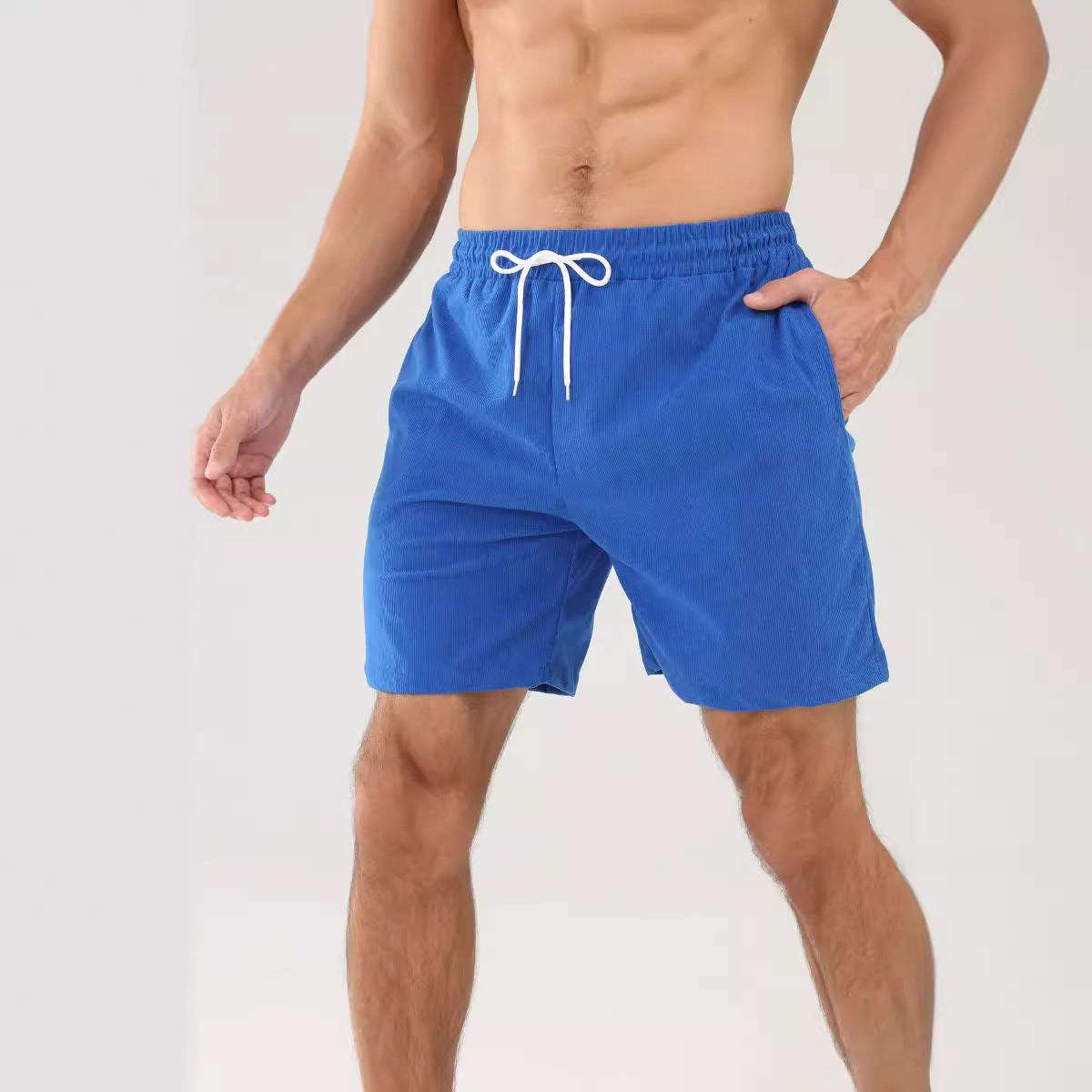 Corduroy Minimalist Mens Shorts Casual Pants