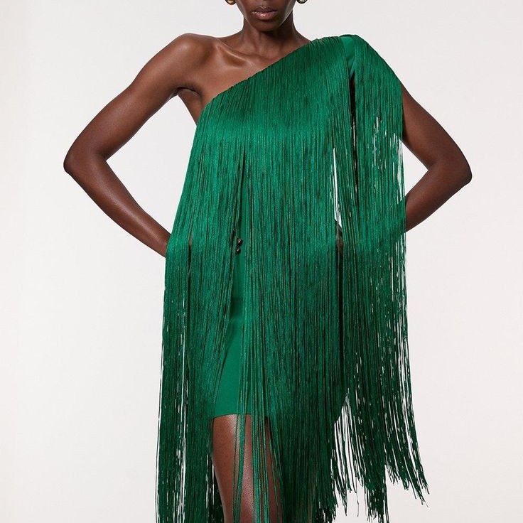 Sleek And Playful Tassel Skirt Party Dress