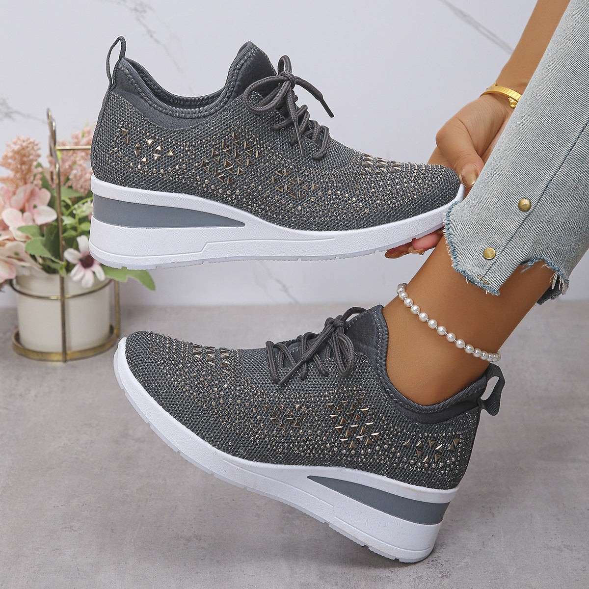 Breathable Mesh Casual Shoes Lightweight Height-Enhancing Sneakers For Men Daily Walking Comfortable Sportswear