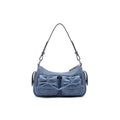 Bow-knot Denim Underarm Bag Casual Simple Crossbody Bag