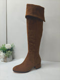 Above-the-knee Fashion Boots  European And American Style  Round Toe  Mid-height  Chunky Heel