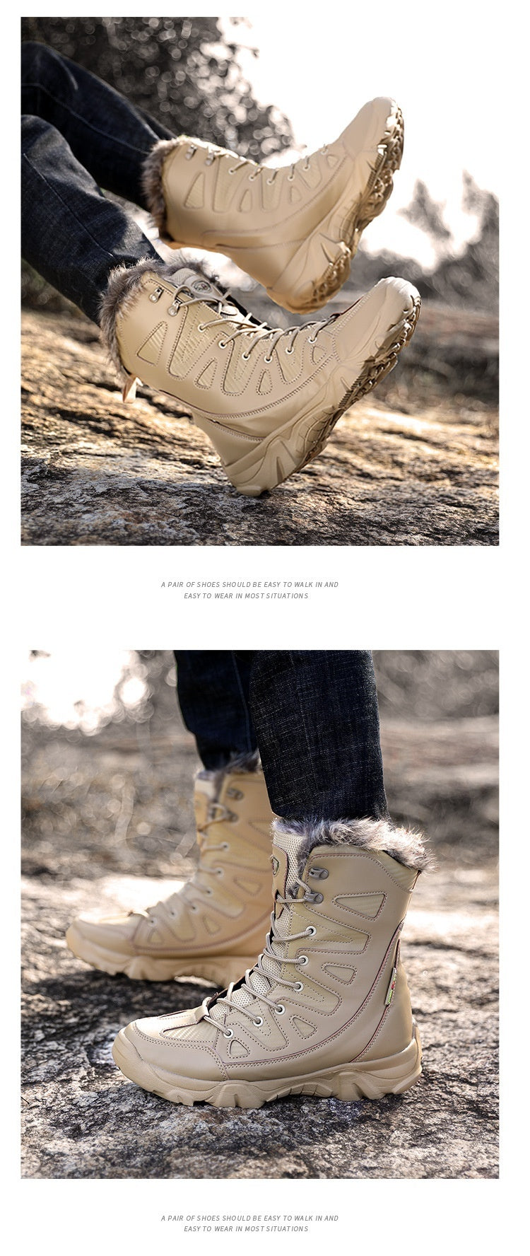 Winter High-top Fleece-lined Warm Snow Boots