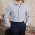 Striped Long Sleeved Shirt Slim Fit Shirt For Men