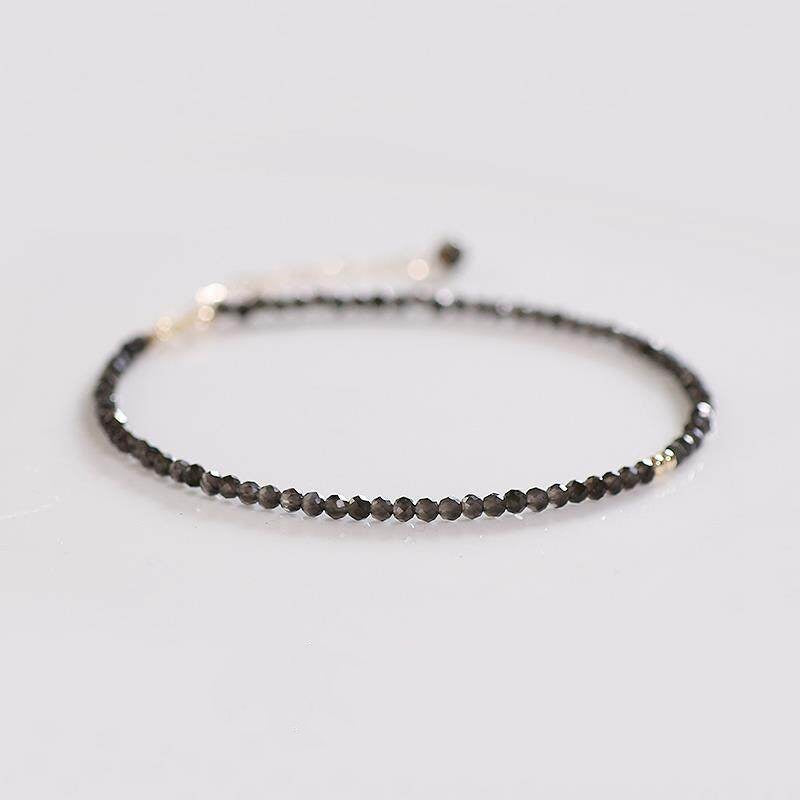 Ultra-fine Natural Obsidian Anklet For Women