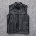 Vest Vest Button Motorcycle Motor Bike Casual Leather Waistcoat Plus Size