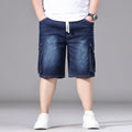 Elastic-cord Cargo Denim Shorts