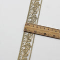 Ethnic Chiffon Collar Trim - Gold Embroidery, 10 Colors