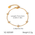 18K Gold stainless Steel Zircon Necklace For Women European And American Style