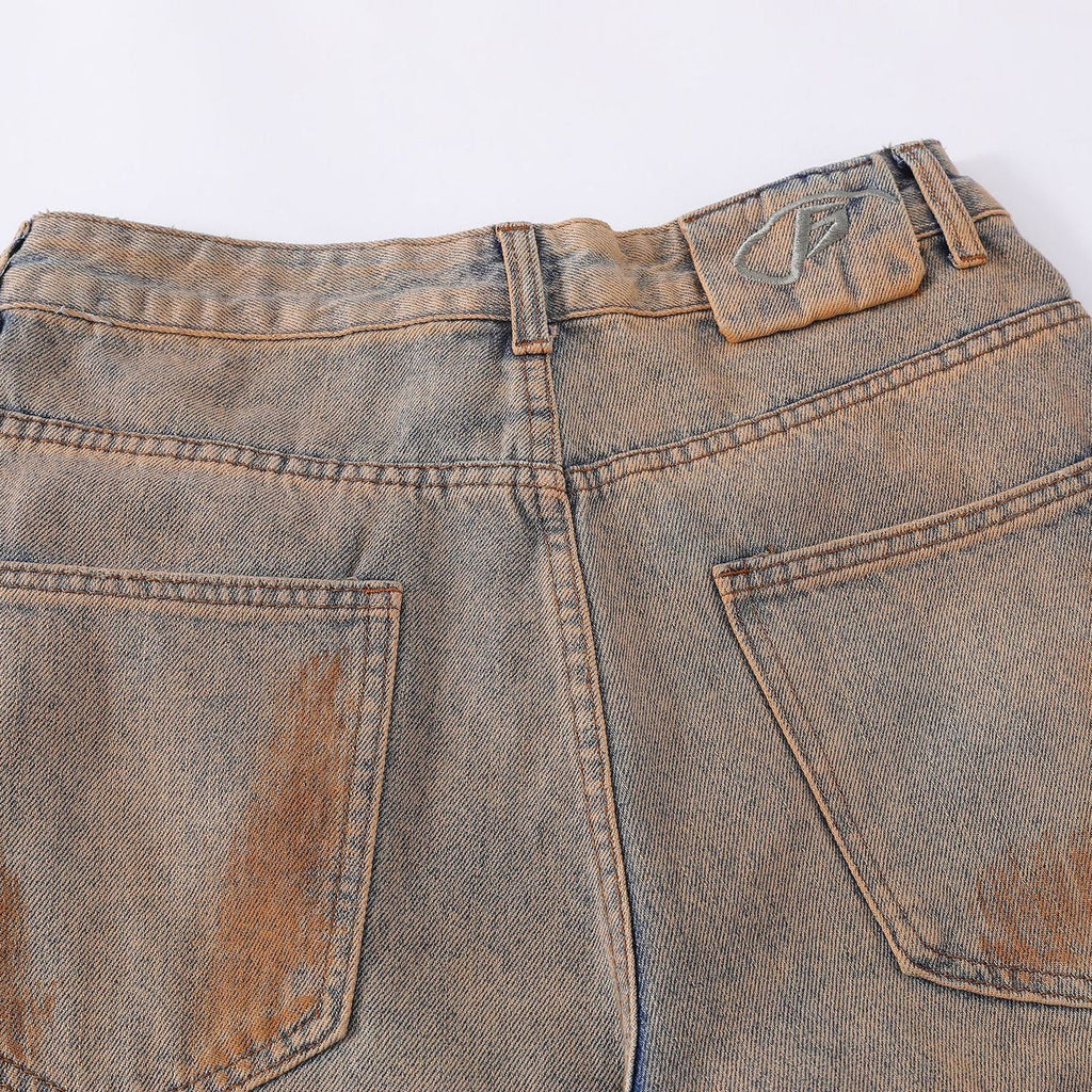 Men's Vintage Ripped Jeans Washed Jeans