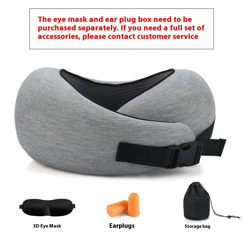 Soft Memory Foam Travel Neck Pillow U Shape Adjustable Support Comfortably Sleeping On Plane Car Office Noon Break