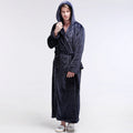 Mens Winter Hooded Thickened Long-Style Nightgown