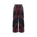 Deconstructed Design Red PU Leather Pants Male
