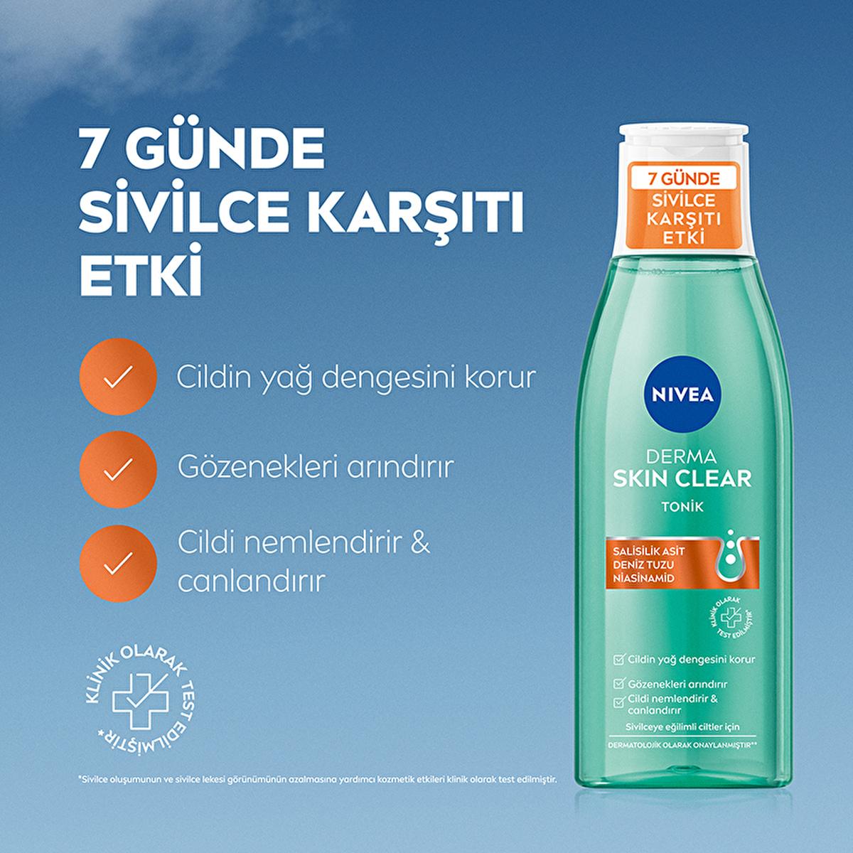 NIVEA Derma Skin Clear: Acne Face Wash & Pore Minimizing Toner Set | Deep Cleansing, Blemish Control, Dermatological Skincare