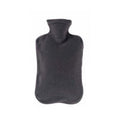 Fashy 2 Litre Grey Hot Water Bottle with Polar Fleece Cover - Non-Electric Warmth Relief