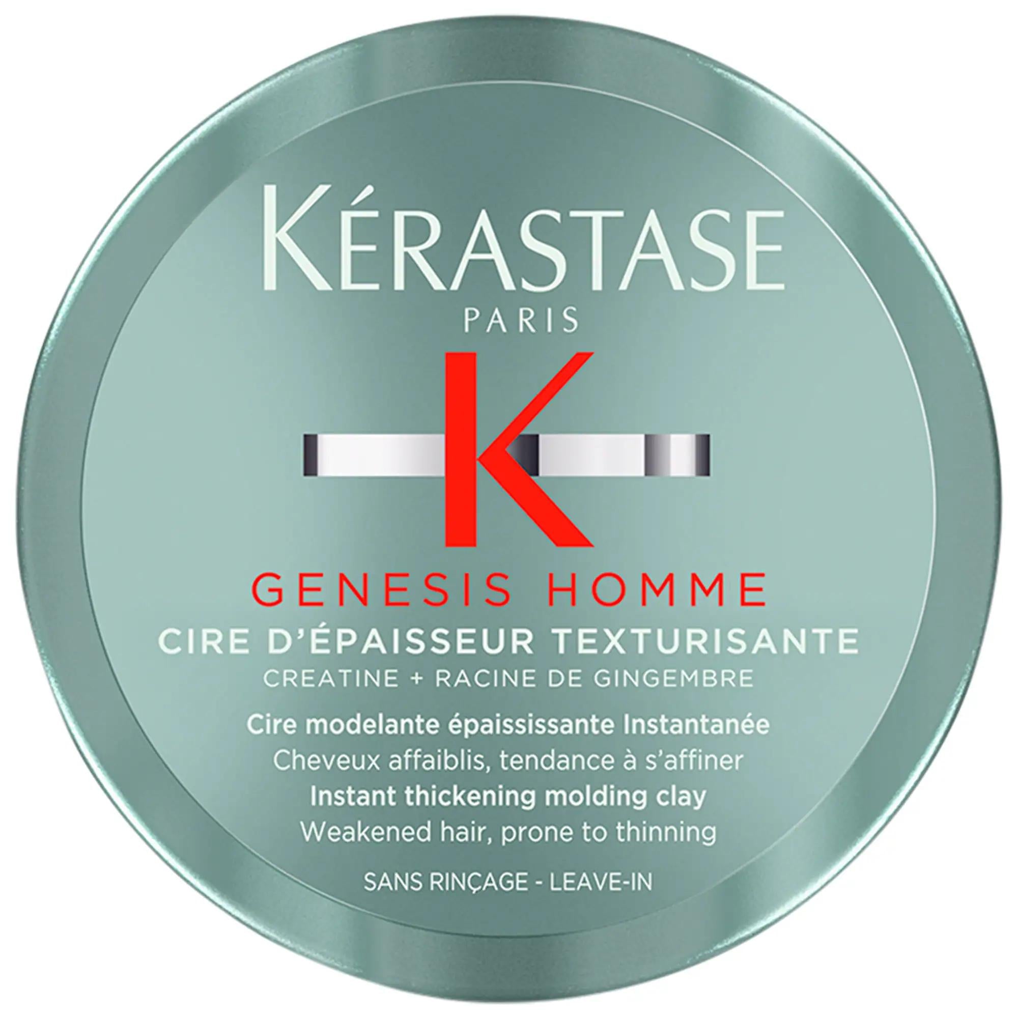 Genesis Homme Light-Hold Styling Wax Pomade for Men - Non-Greasy, Hair Thickening Product