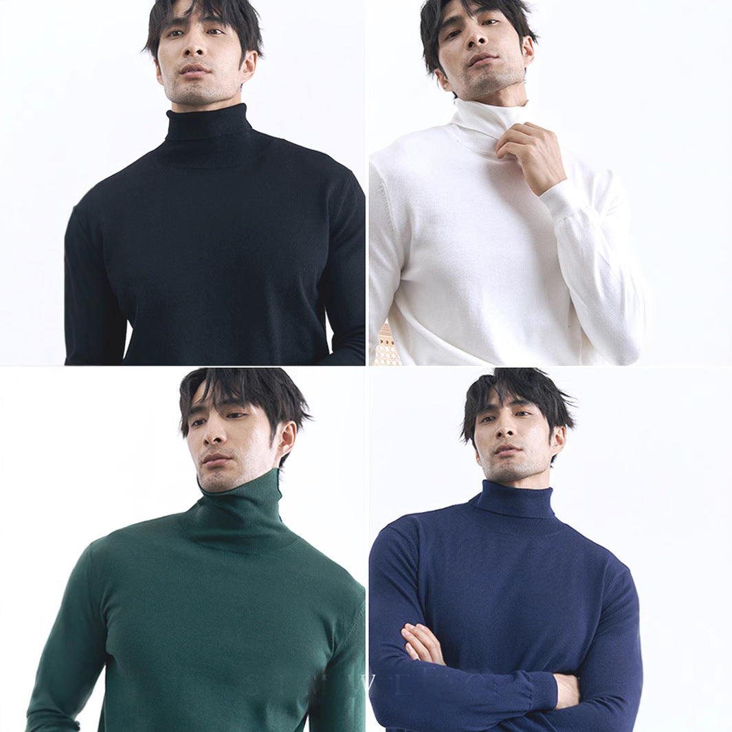 Turn-down Turtleneck Core-spun Knit Sweater For Men Rugged Style