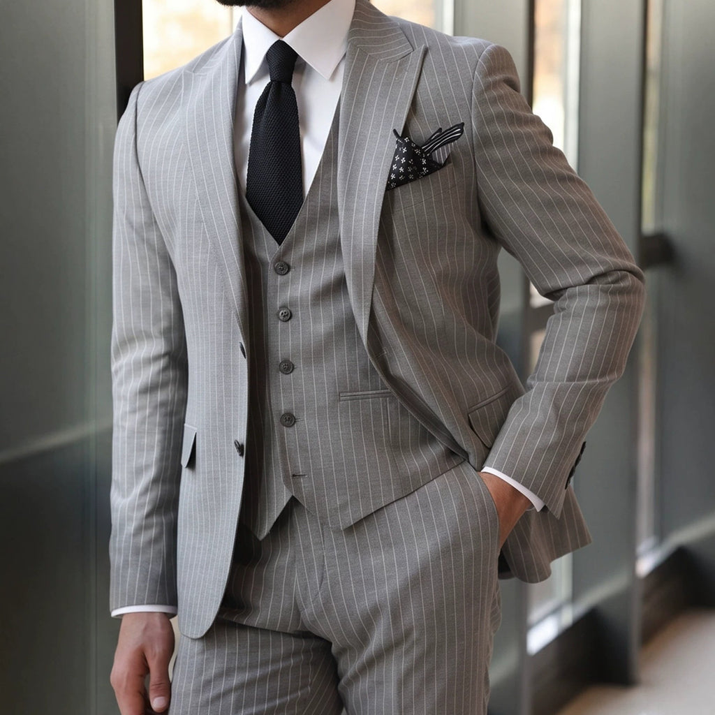Mens Striped Business Suit Set