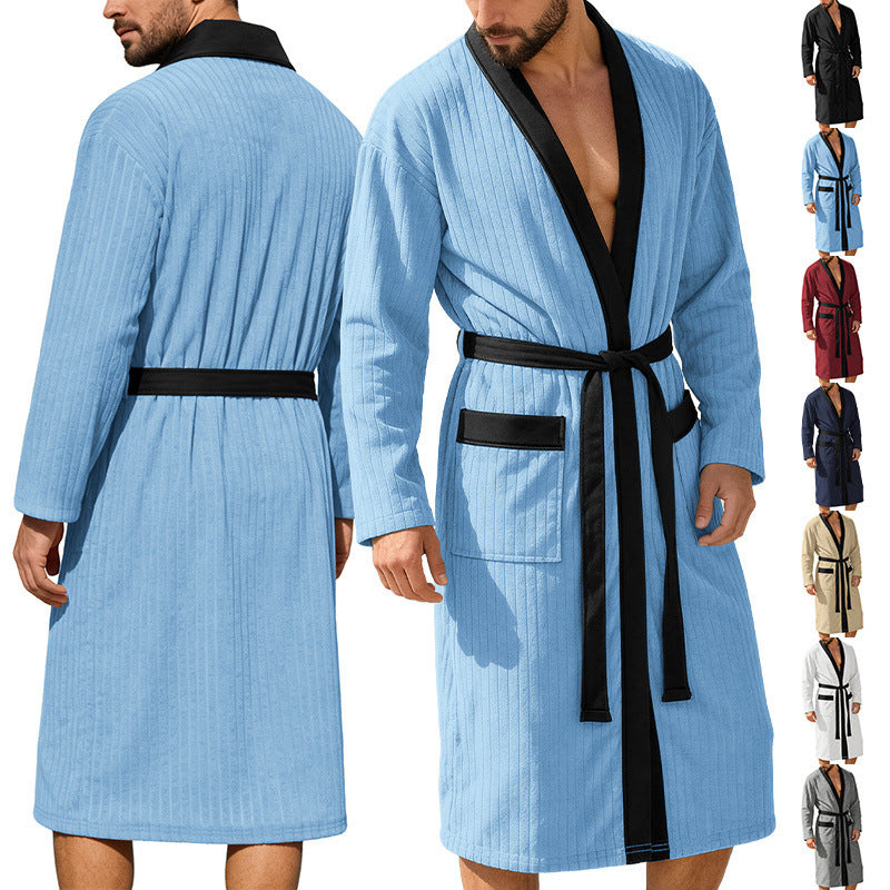 Men's Long Jacquard Soft Solid-Colored Belt