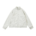Men's Split Splicing Solid Color Loose Standing Collar Leather Jacket
