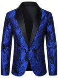Mens Light-business-pattern Single-breasted One-button Suit