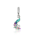 Personalized Copper-plated Silver Peacock Bracelet With Beaded Strands