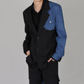 Comfortable And Versatile Denim-Panel Blazer