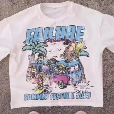 Car Letter Print T-shirt For Men And Women
