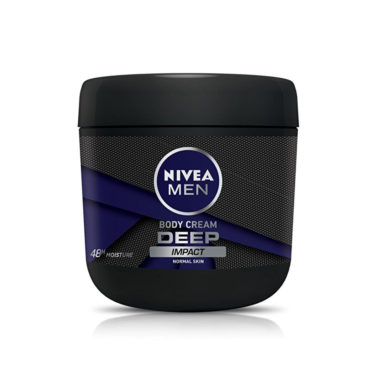 Nivea Men Moisturizing Hand and Body Cream Deep Impact - 48 Hour Moisturization, Non-Greasy, Woody Fragrance