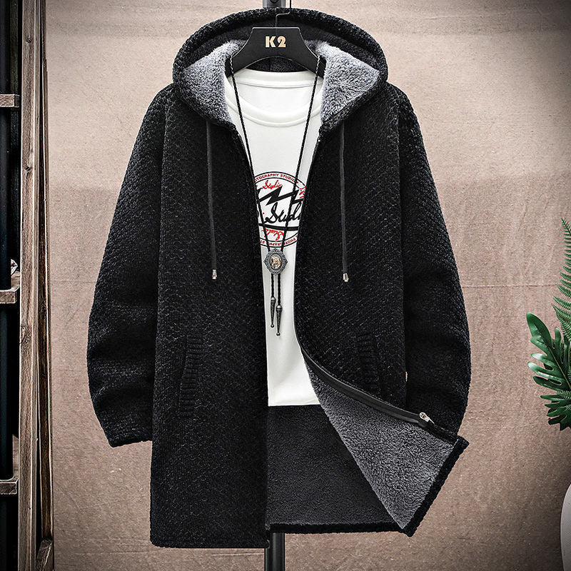 Men's Mid-Length Knitted Cardigan Coat Casual And Versatile