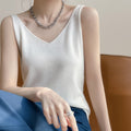 Women's Sleeveless V-neck Solid Color Cashmere Vest