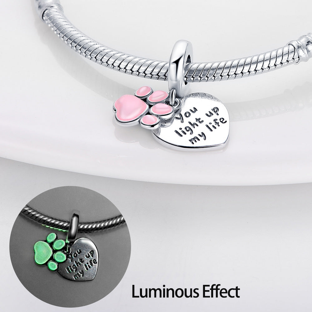 DIY Bracelet With A Cute Paw-print Pendant And Beads