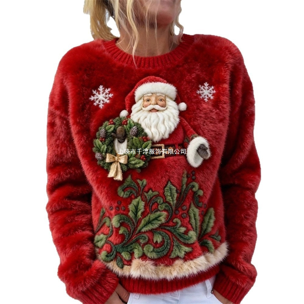 AutumnWinter Patterned Fleece Sweatshirt With Printed Design
