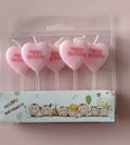 Love-Shaped Happy Birthday Cake with Candles