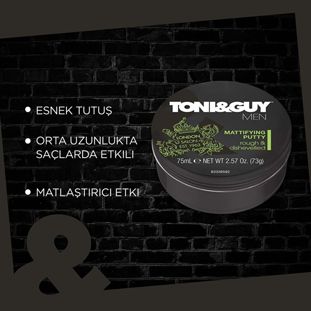 Toni&Guy Matte Finish Hair Styling Cream Wax - 75ml, Strong Hold, Natural Look
