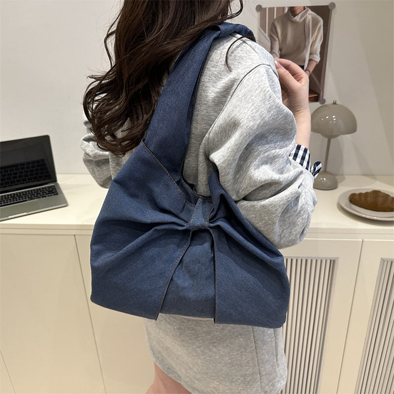 Denim Commuter Bag Large Capacity Trendy And Stylish Single-shoulder Design