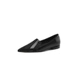 Stitched Leather Pointed Low-Cut Shoes
