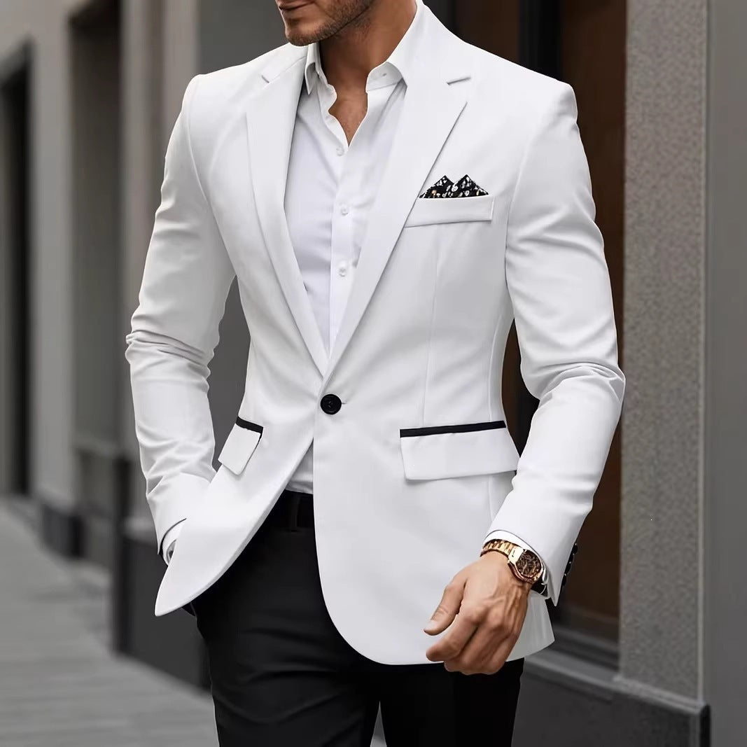 European-size Youth Business-Casual Color-Block Suit