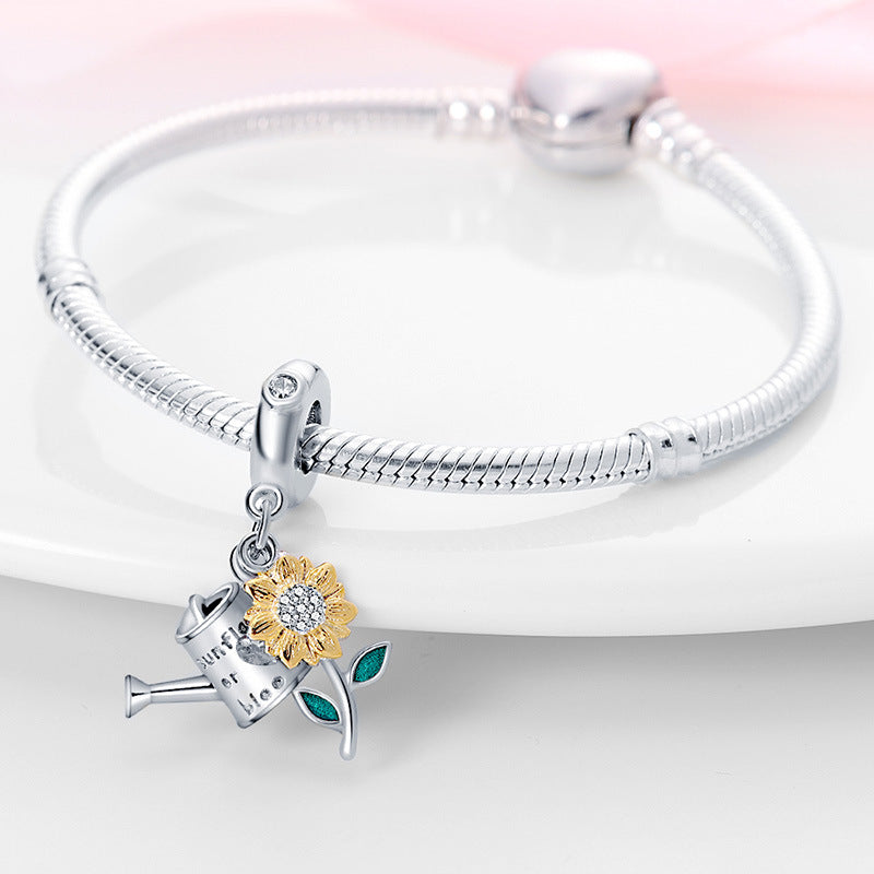 Sunflower-shaped Copper Bead Pendant Bracelet Accessory