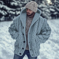 Cardigan Retro Laid-back, Hooded Knitted Cape Outerwear