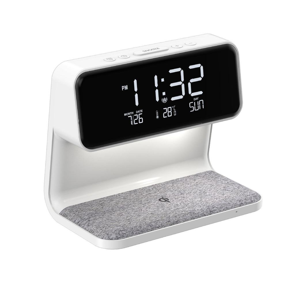 3-in-1 Bedside Lamp Wireless Charging Alarm Clock