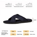 Mens Suede Slippers Summer Outdoor Cross-Strap Sandals