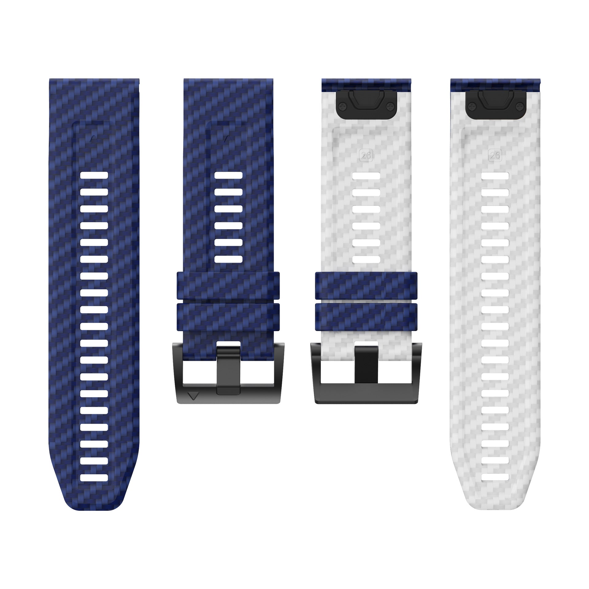 Silicone Watch Strap With Carbon Fiber Texture