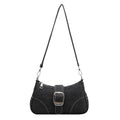 Solid-color Denim Single-shoulder Underarm Bag For Women