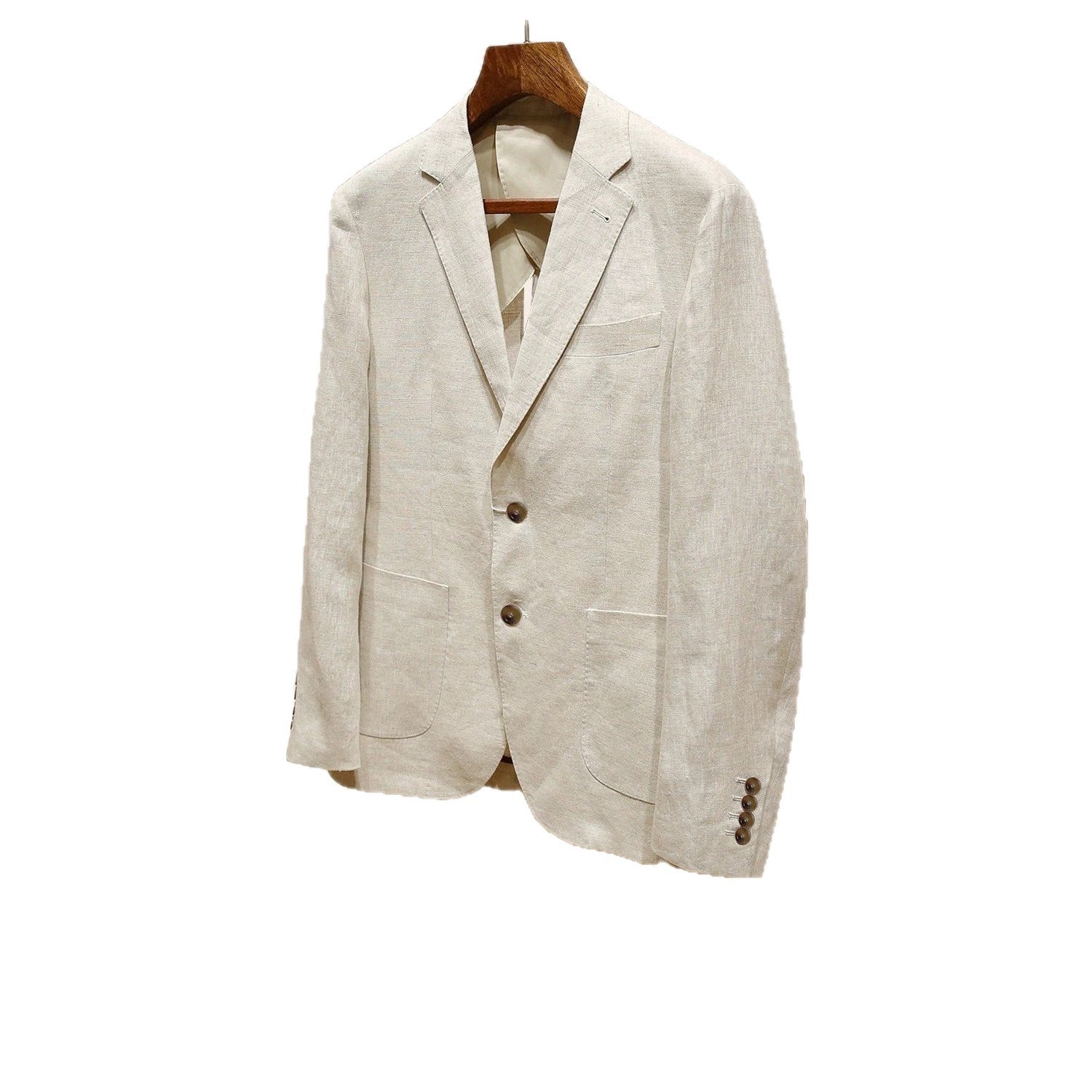 Plus-size Mens Linen Slim-fit Suit Set