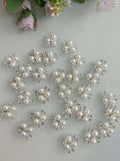 Pearl flower center hair accessories-silver sole-10 pack