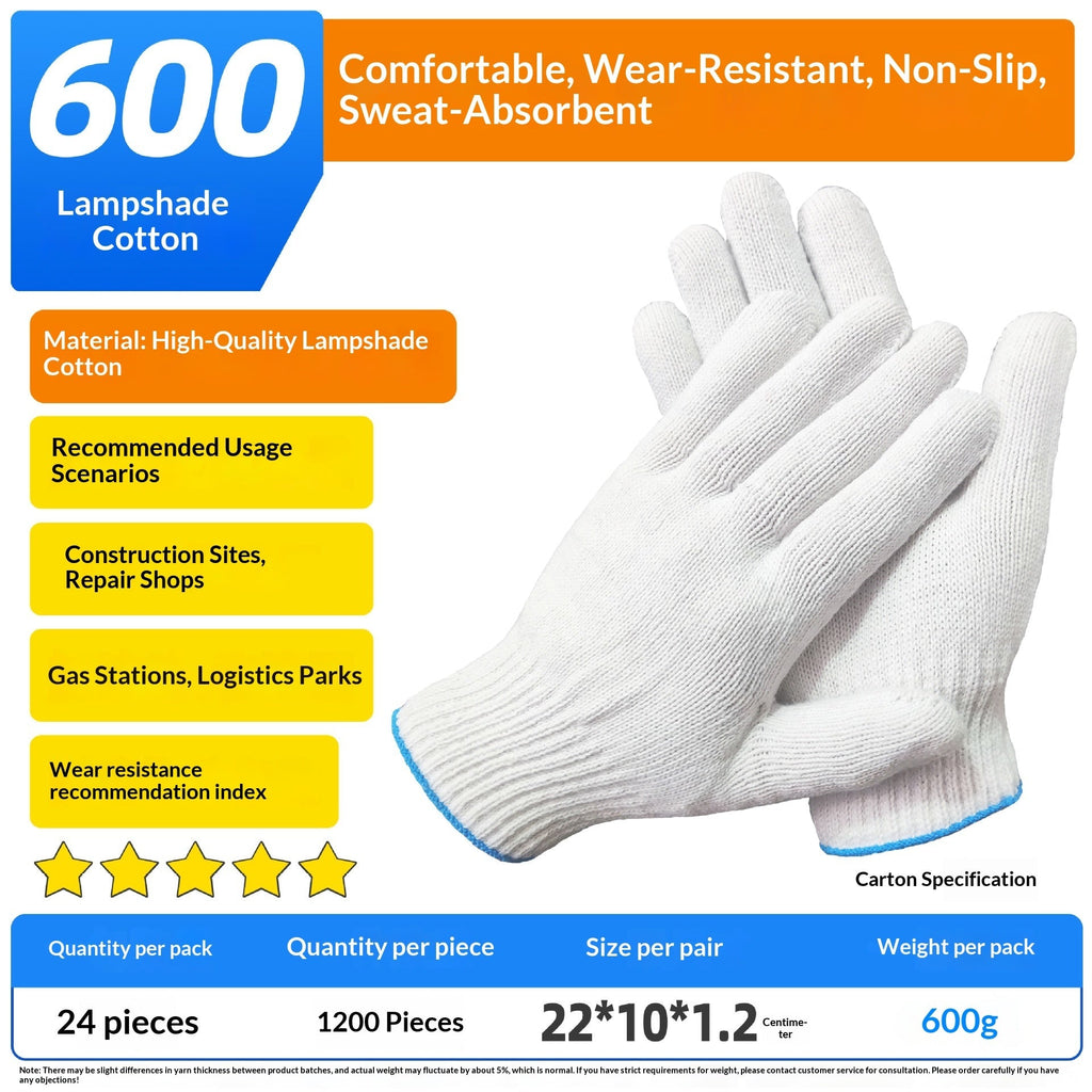 Industrial Non-slip White Cotton Gloves